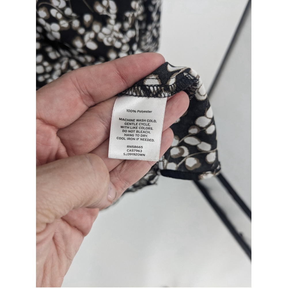 Sejour Tunic Blouse Womens 3X Black Peplum Floral Print Long Sleeve Top Plus - Picture 6 of 8